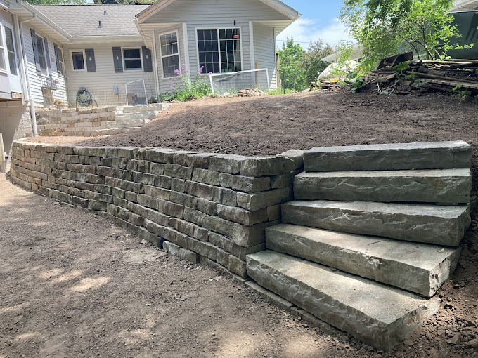 rebuilt retaining wall in appleton